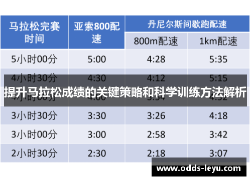 提升马拉松成绩的关键策略和科学训练方法解析